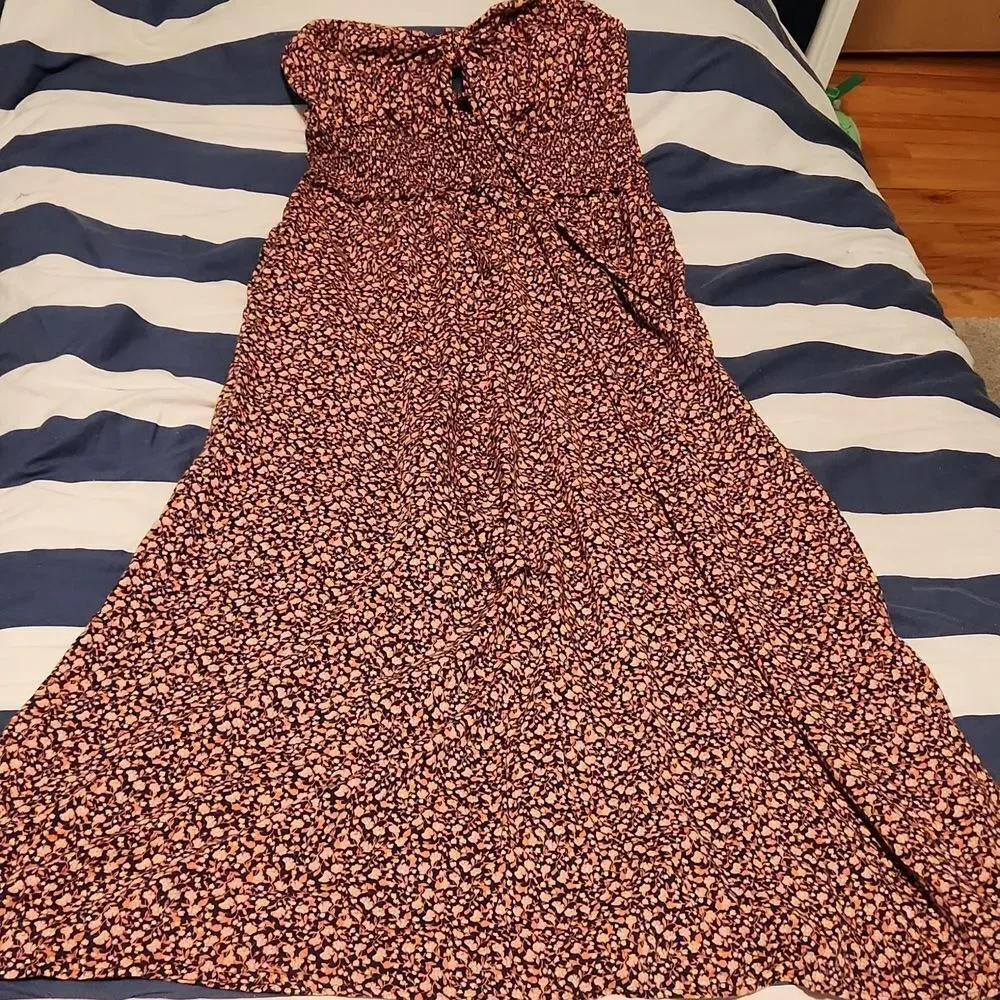 Old Navy Large Dress Floral Leaves Fall Halter Or Strapless